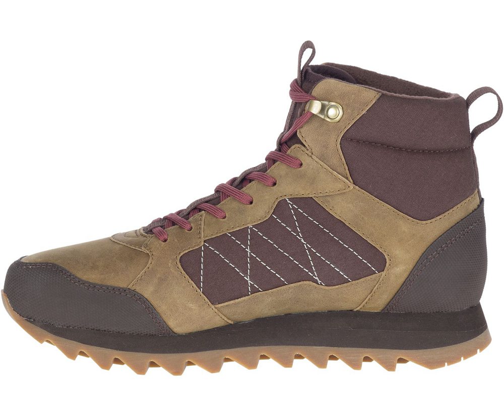 Merrell Boots Brown - Alpine Mid Polar Waterproof - Mens 97SURVWXE